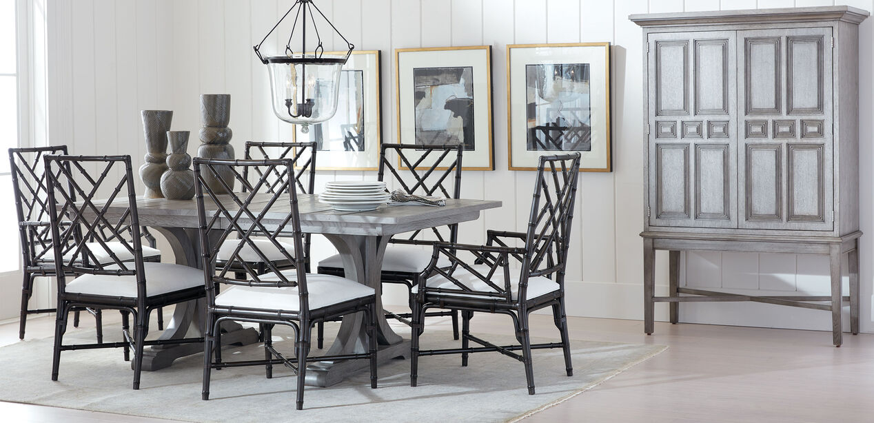 Corin Extension Trestle Dining Table Tables Ethan Allen Corin Rough Sawn Trestle Extension Dining Table Alt