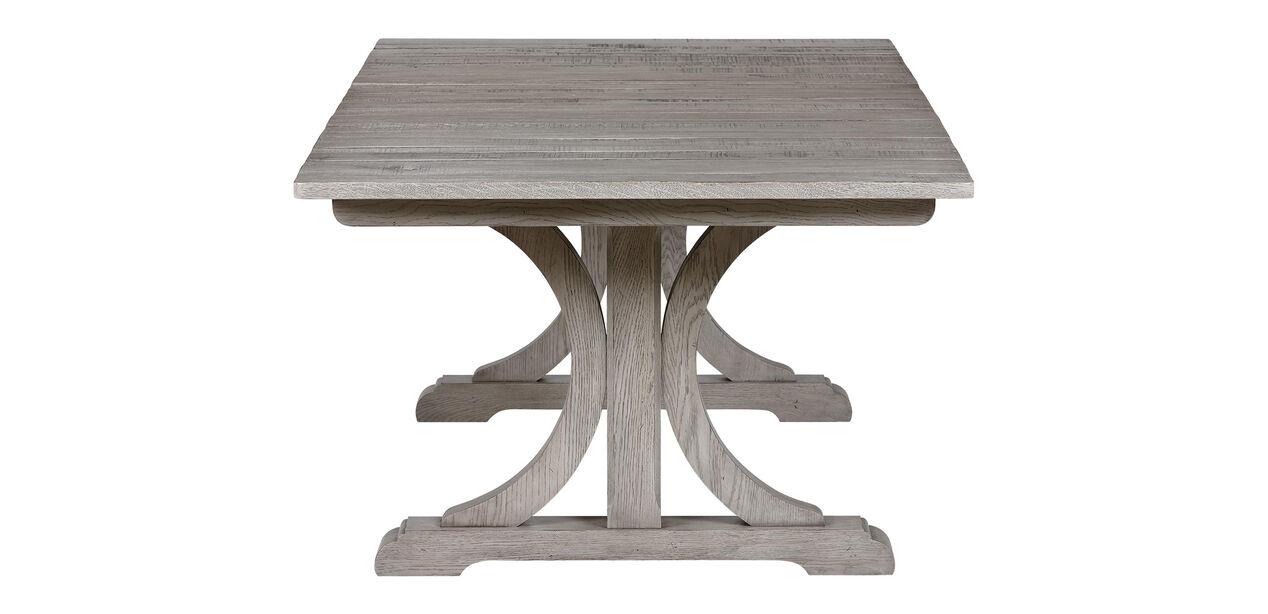 Corin Extension Trestle Dining Table Tables Ethan Allen Corin Rough Sawn Trestle Extension Dining Table Alt